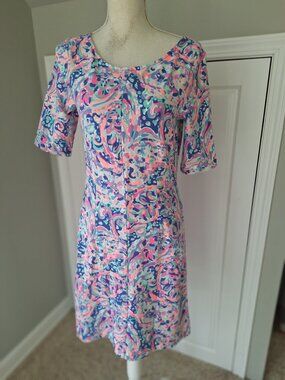 Lilly Pulitzer La Playa multi-color splash pattern dress Size M